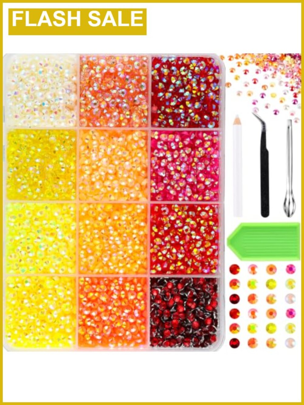 3mm Flatback Resin Rhinestones 7500pc Nail Art & DIY Craft Kit with Glue